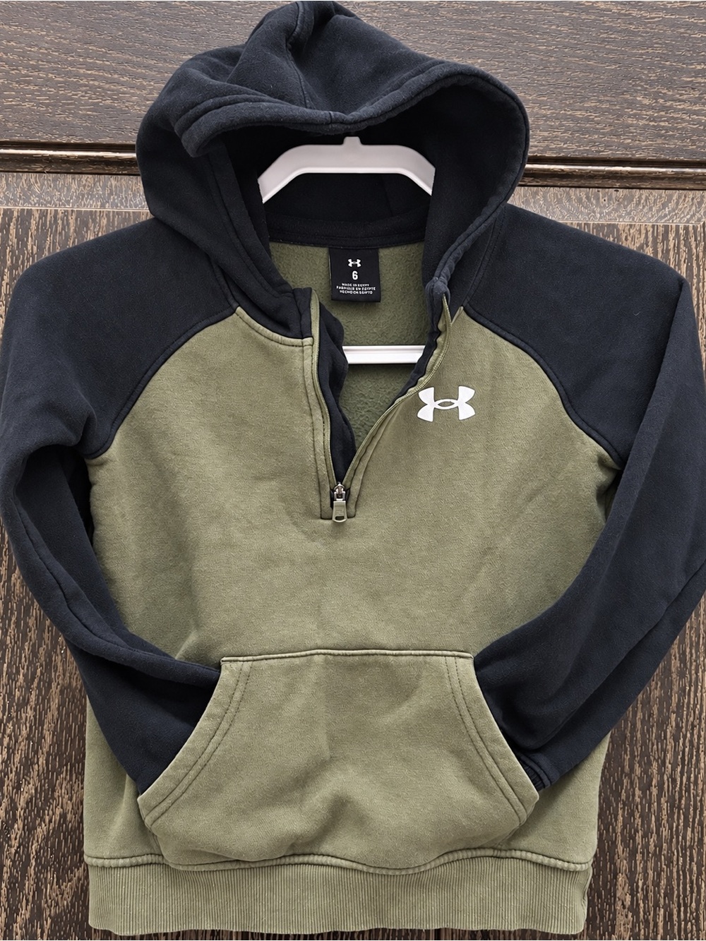 Under Armour Olive & Black Half-Zip Hooded Sweatshirt